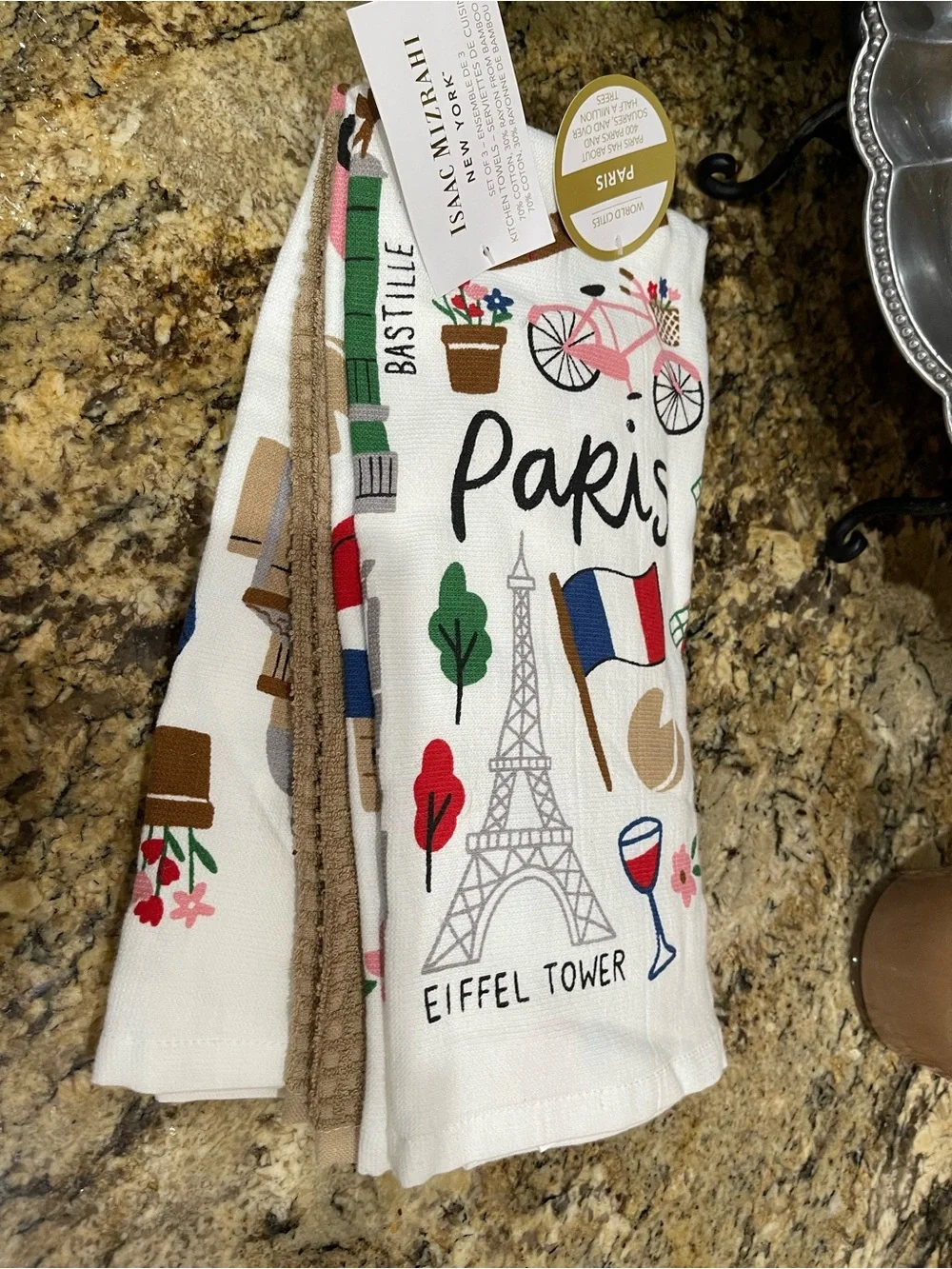 Isaac MIzrahi Kitchen Towel trio - PARIS - brand new!